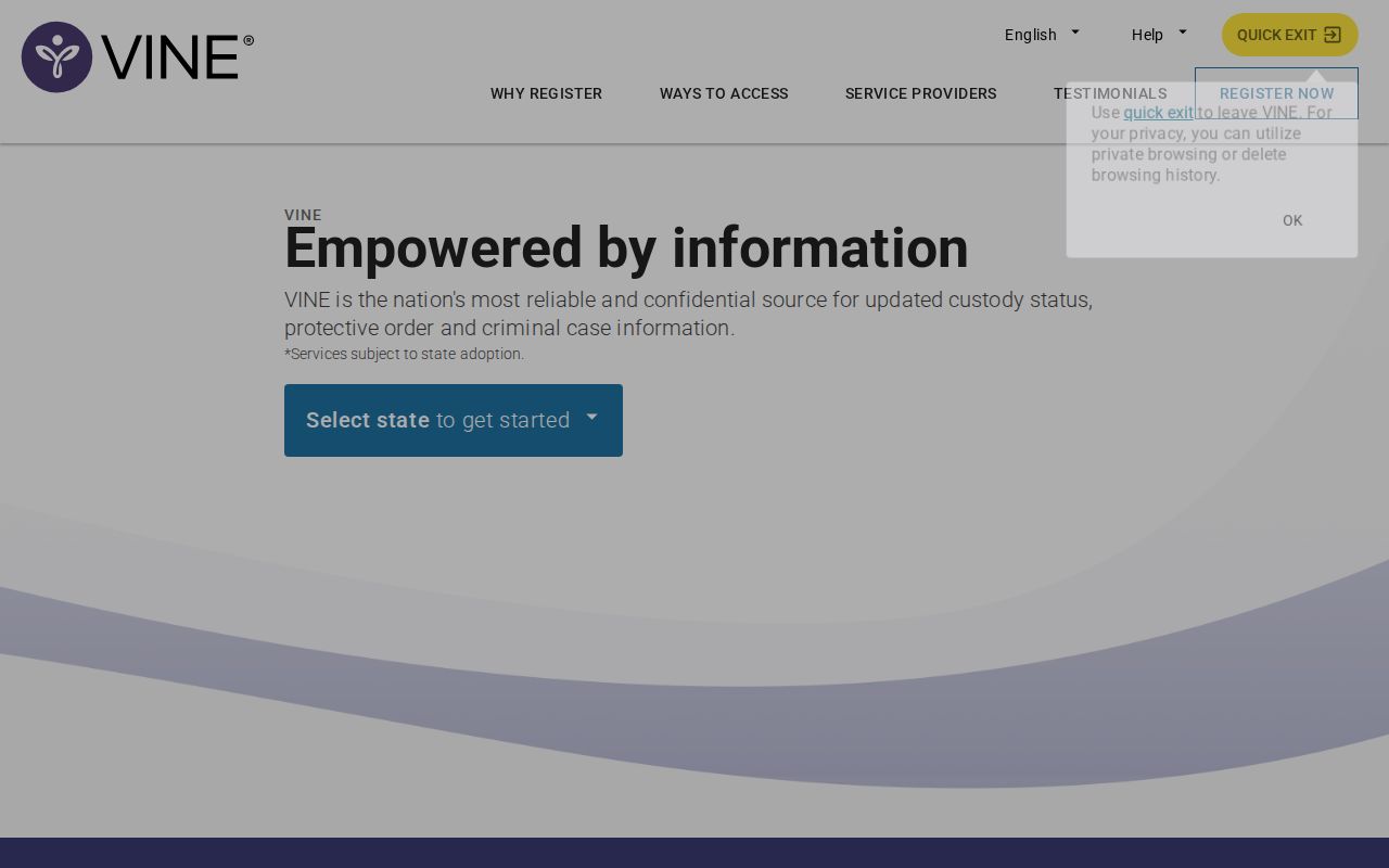 Stonewall County VINELink released inmate person search
